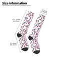 thumbnail image 2 of Xecao Orchids Flowers print thigh-high socks, crafted for both men and women with a stretchy, high-opaque design perfect for daily wear, 2 of 6