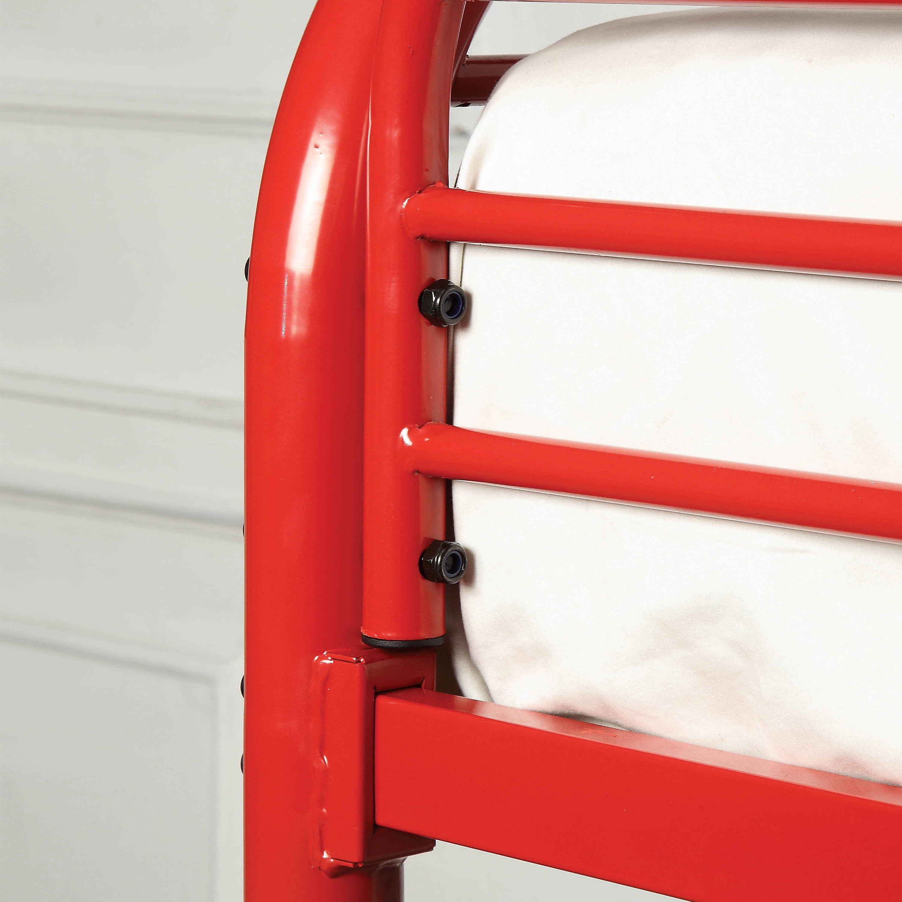 Furniture of America Wade Transitional Metal Bunk Bed, Twin/Twin, Red