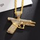 thumbnail image 2 of Collar con colgante de pistola Iced Out para hombre, gargantilla de subametralladora con personalidad, estilo Hip Hop, Rock, Punk, joyería para fiesta callejera, regalo, 2 of 4