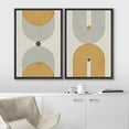 thumbnail image 3 of IDEA4WALL Framed Canvas Print Wall Art Set Mid-Century Modern Geometric Spiral Mosaic Nature Illustrations Modern Art Rustic Decorative for Living Room, Bedroom, Office - 16"x24"x2 Black, 3 of 5