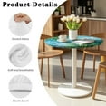 thumbnail image 5 of SEANATIVE 24'' Diameter Round Table Top Cover Fitted Spandex Cocktail Tablecloth High Top Table Cover with Elastic Edged Elegant Table Decorations, Sea Turtle Tropical Monstera Leaf Wood Grain, 5 of 7
