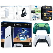 Sony PlayStation 5 Slim Digital Astro Bot Bundle with Disc Drive, Extra Controller, MightySkins Voucher and 2 Year Extended Warranty - Chroma Teal