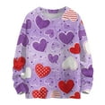 thumbnail image 2 of Dwralegc Womens Pullover Sweater Heart Graphic Plus Size Sweaters Knitted Crew Neck Fashion 2026 Casual Pullover Purple XL, 2 of 4