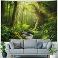 thumbnail image 4 of PRATYUS Forest Tapestry Tree Cave Nature Tapestry Wall Hanging Misty Tree Tapestry Jungle Creek Psychedelic Landscape Tapestry Sunshine Through Tree Tapestries for Bedroom Living Room Dorm Painting, 4 of 6