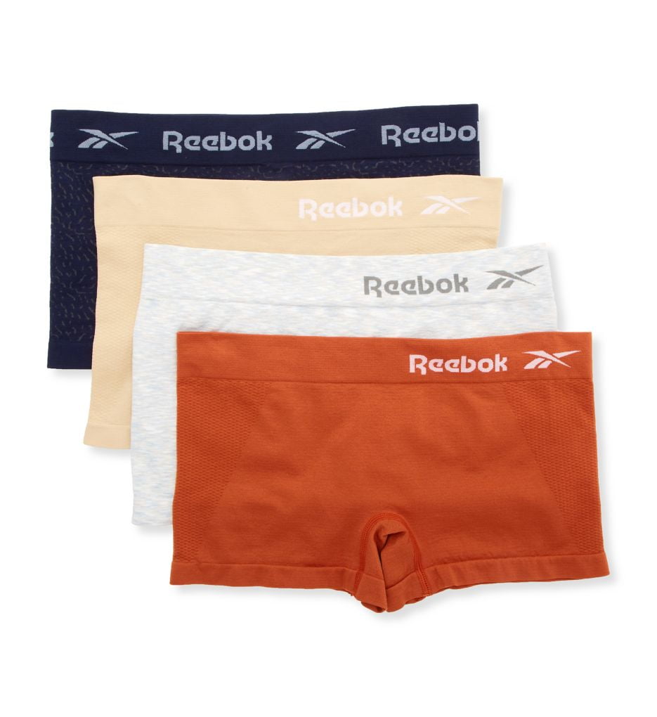 Women's Reebok 31UH107 Seamless Boyshort Panty 4 Pack (Natural/Clay