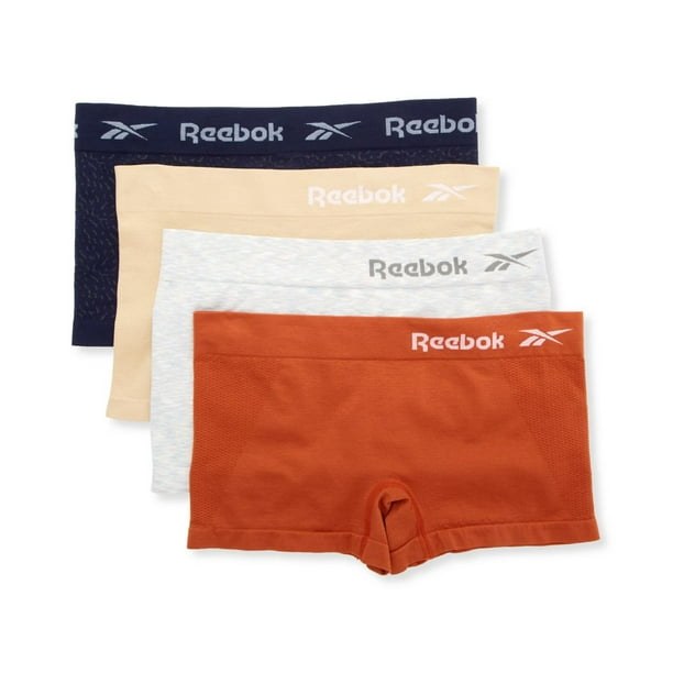 Women's Reebok 31UH107 Seamless Boyshort Panty 4 Pack (Natural/Clay