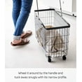 thumbnail image 3 of Yamazaki Home Rolling Wire Basket, Black, Steel, 9.8 gallons, 35 liters, Supports 11 pounds, Minimal Assembly, 3 of 7