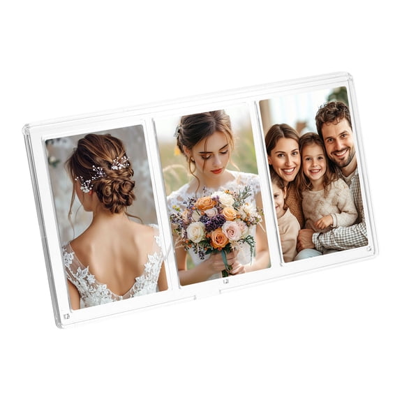 Uxcell Mini Collage Picture Frame, 3 in 1 Mini Photo Frame, Transparent