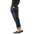 thumbnail image 3 of Ma Croix Mens Regular Straight Stretch Jeans Classic Retro Roll Up Distressed Denim Pants, 3 of 5