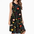 thumbnail image 2 of Dark Floral Textile Beautiful Design Dress Elegant Party Dresses Evening Dresses Women Dress Sleeveless Dress Ladies Dresses, 2 of 4