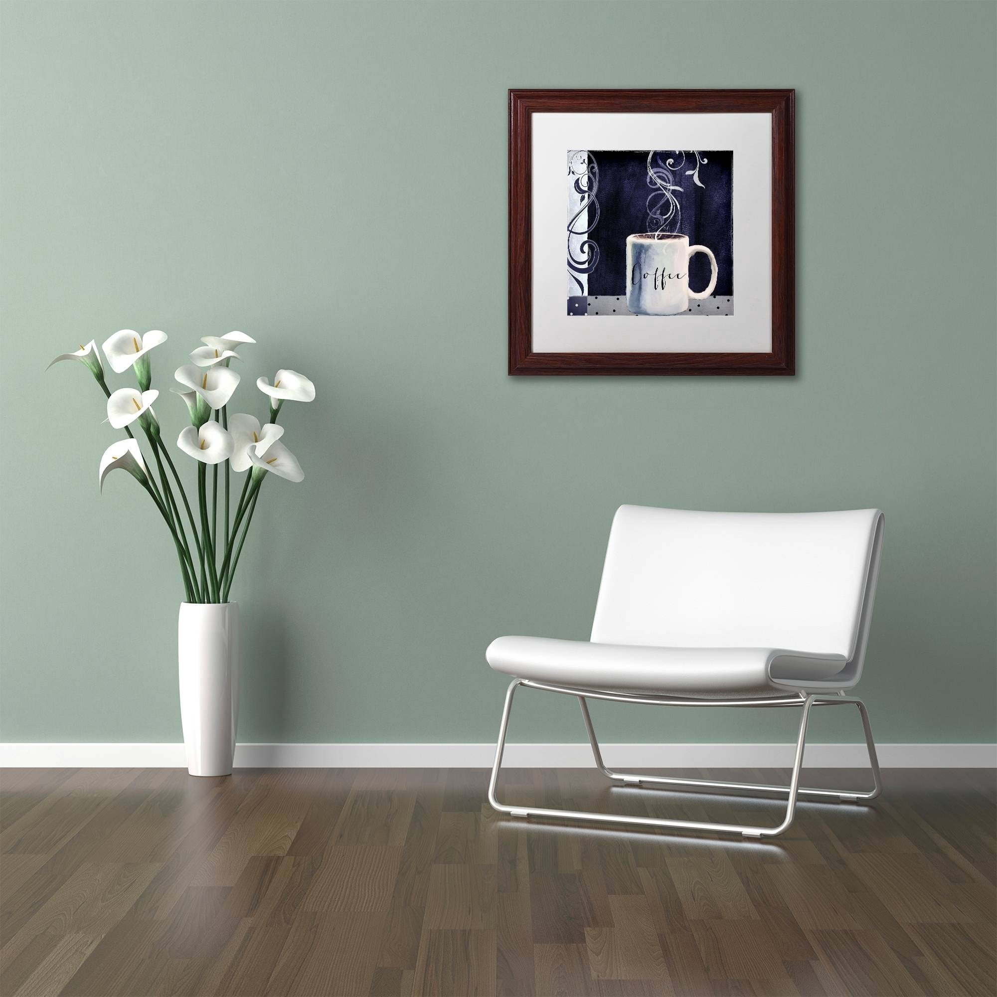 Trademark Fine Art "Cafe Blue I" Canvas Art by Color Bakery White Matte, Wood Frame