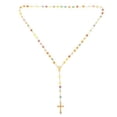 thumbnail image 1 of 6 X Cadera de Hombre 6 Mm Cuentas de Pétalos de Rosa Mano Rezando Collar con Colgante de Cruz de Jesús 6 piezas, 1 of 8
