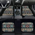 thumbnail image 2 of Renewold Rubber Car Floor Mats Auto Carpet Non-slip Rubber Car Rugs Full Set Universal Fit for Most Vehicles Auto Interior Decor, Set of 4, Southwest American Tribal Dark Blue Red, 2 of 7