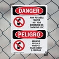thumbnail image 5 of (2 Pack) Non-Potable Water No Drinking Bilingual OSHA Danger Sign 10 Inch X 14 Inch Indoor / Outdoor Rust-Free Aluminum Metal Signs for Workplace, Workshop, and Construction Site, Made, 5 of 8