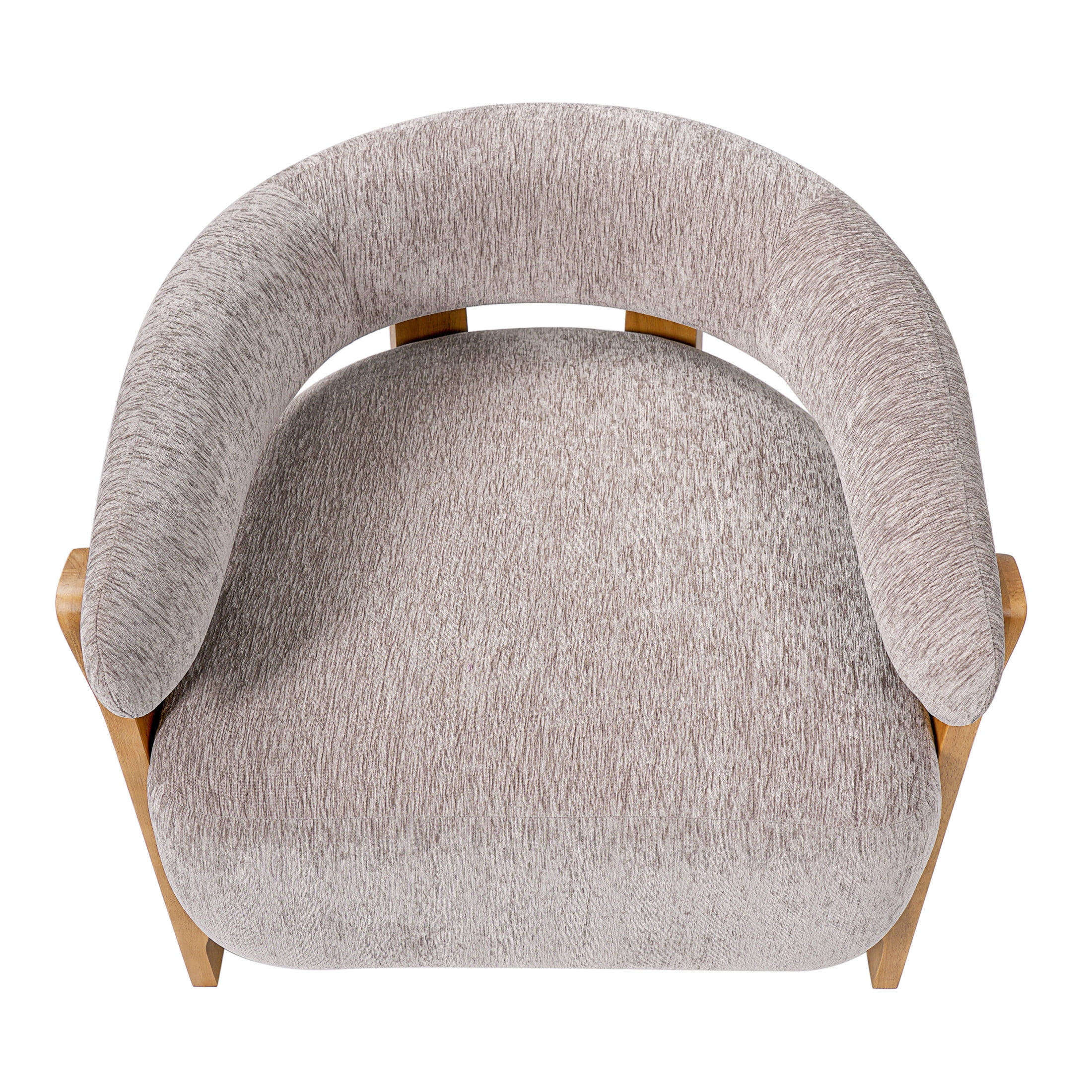 Christopher Knight Home Modern Curved Arm Accent Chair, Fabric Upholstery, Solid Wood Frame, Almond, Set of 2