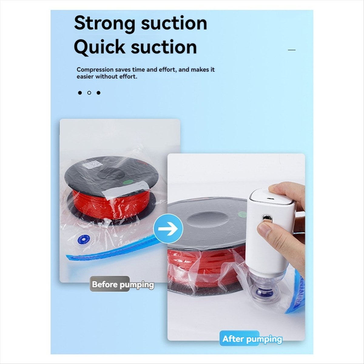 3D Printer Filament Dryer Bag - Vacuum Sealed Storage Electric Charge Pump Printing Accessories
