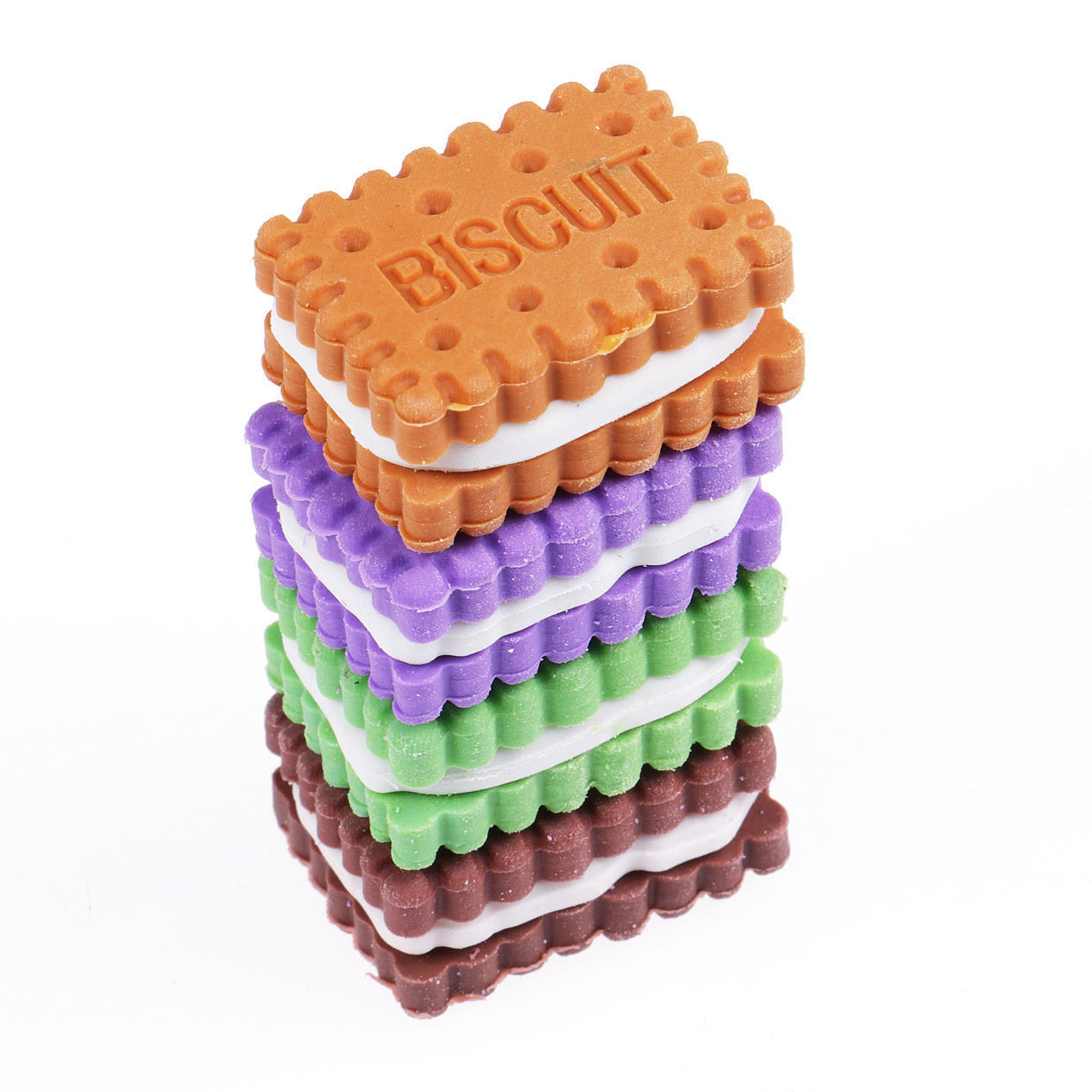 SUNSIOM Cute Mini Biscuit Eraser, Rubber Pencil Eraser For Kids