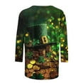 thumbnail image 4 of Gamivast Womens St Patricks Day T Shirts Cute Shamrock Clover Graphic Blouses Comfy 3/4 Sleeve Crewneck Holiday Pullover Vacation Outfits S-5Xl, 4 of 5