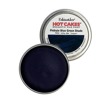 Enkaustikos Hot Cake Encaustic Wax Paint, 1.5 oz. Tin, Pthalo Blue Green