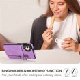 thumbnail image 4 of Jiahe Cover Wallet Case for Samsung Galaxy A14 5G 6.6 inch,RFID Blocking Credit Card Slot PU Leather Shockproof with Ring Holder Stand Case Cover,Purple, 4 of 8