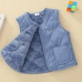 thumbnail image 5 of IVEYRTF Childrens Sleeveless Vests Warm Zipper or Button Pockets Casual Layering Piece Fall Winter Kids Outerwear Tops Unisex Toddler Youth Everyday Wear(Blue#1,9-10 Years), 5 of 7