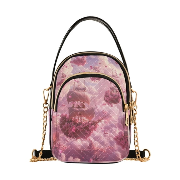 YAZAOO Cross Body Fashion Shoulder Waist Purse Bags Boat Of Flower Pocket Handbags