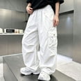 thumbnail image 2 of Nugftut Boys Pants Relaxed Outdoor Cargo Pants Elastic Waist Sports Pants with Pockets Size 14-15, 2 of 6