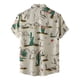 thumbnail image 3 of Camisas De Compresion Camisa estampada de árbol informal de verano para hombre, camisa de manga corta con cuello vuelto (Mint Green, 3XL), 3 of 6