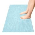 thumbnail image 2 of Blue Subtle Stripes 39x20" Bath Mat Carpet, Absorbent and Non-Slip for Kitchen or Bathroom, Quick-Drying, 2 of 8