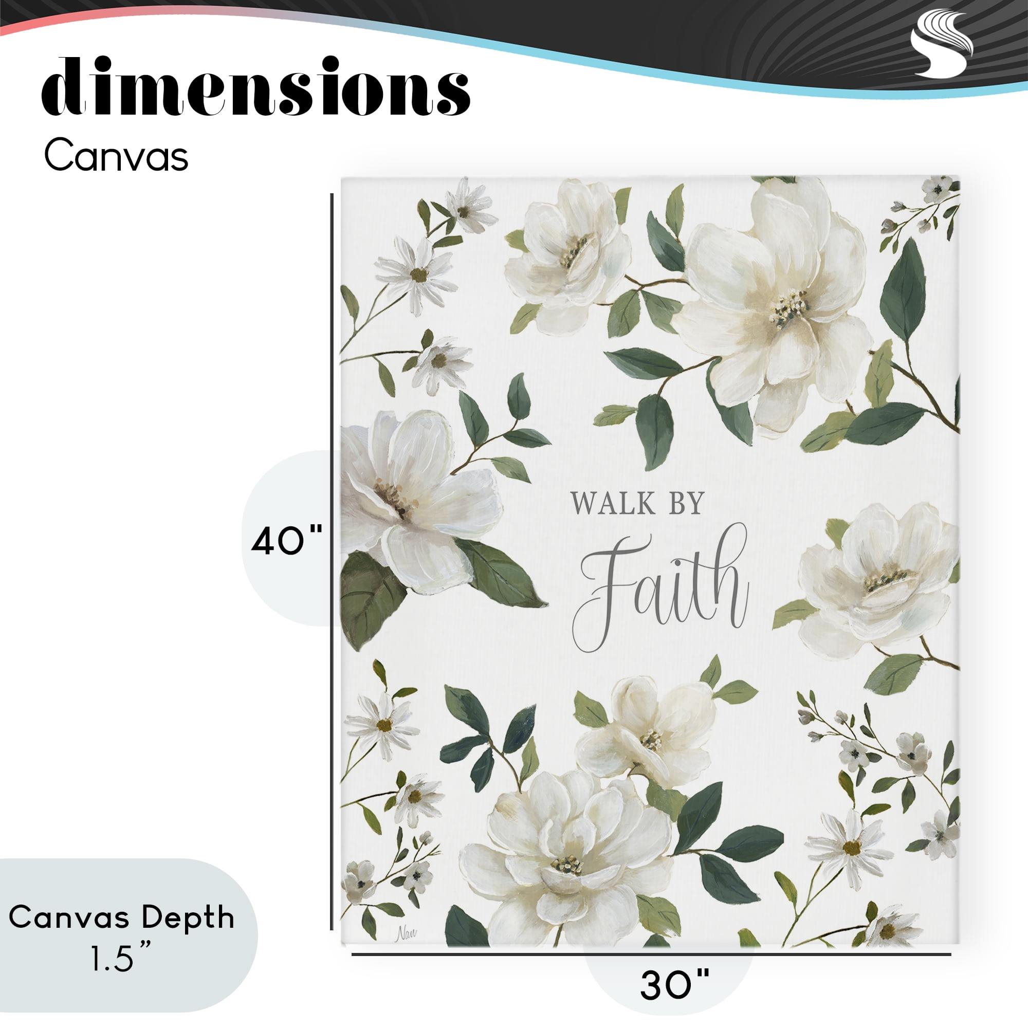 Stupell Industries Floral Walk By Faith Canvas Wall Art, design by Nan