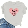 thumbnail image 4 of TIMIFIS Hauts à Manches Courtes pour la Saint-Valentin pour Femmes Mode Décontractée Col Rond Imprimé Cœur d'Amour T-Shirt d'Été Ample Col Rond, 4 of 4