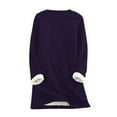 thumbnail image 5 of Womens Clothes Clearance 2023 GaThRRgYP Womens Tops Crewneck Clearance,Women's Large Loose Raglan Top Thickened and Velvet Lamb Wool Warm Underlay, 5 of 6