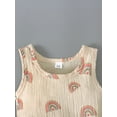 thumbnail image 4 of Seyurigaoka 2Pcs Lovely Baby Summer Shorts Set, Round Neck Sleeveless Rainbow Camisole + Elastic Waist Short Pants, 4 of 7