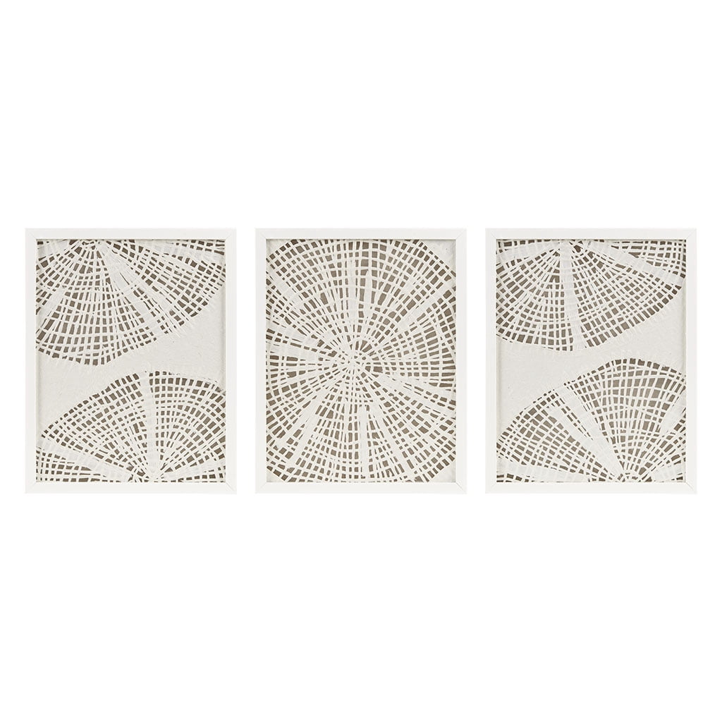 MAYEERTY Framed Abstract Coastal Rice Paper Shadowbox Wall Decor - 3-Piece Set