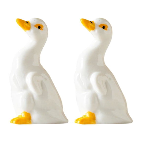 7829 Pair Of Fun Duck Themed Toilet Bolt Covers In Coated Ceramic For Easy Cleaning And Decoration