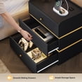 thumbnail image 6 of GALAXHERO Smart LED Nightstand with Charging Station, Bedside Table with Sensor, Wireless Charging, 3 Drawers,Black, 6 of 9