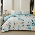 thumbnail image 4 of Koniroom 3 Pieces Floral Comforter Set King Size, Reversible Blue and White Flower Bedding with Peonies, Roses, Wildflowers, Leaves, and Branches Pattern for Women, 4 of 6