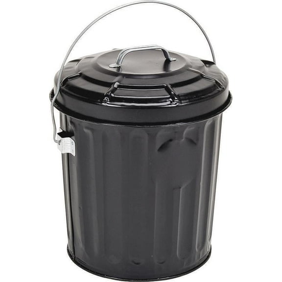 Behrens Ash Pail B907P - Heavy Duty Galvanized Steel - 7.5 Gal, Black
