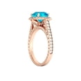 thumbnail image 3 of Aquamarine 2.10 ctw Ring with Diamonds 14K Rose Gold Halo Filigree With Accents, 3 of 7