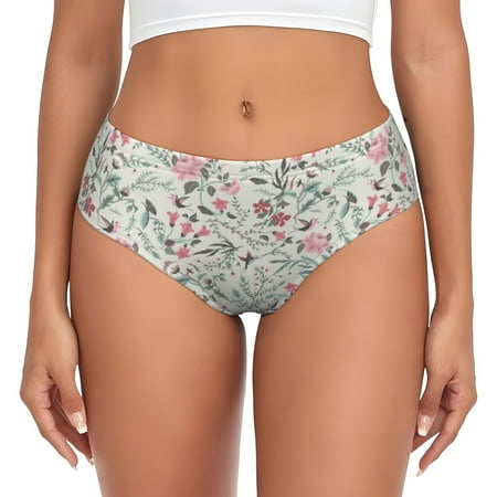 Womens Underwear - Fairy floral No Show Seamless Underwear for Women  Stretch Women s Panties  Hipster Soft Comfort Ladies Panties Bikini Underwear Briefs