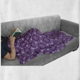 thumbnail image 6 of Mauve Soft Flannel Fleece Blanket, Fractal Prehistoric Mosaic Style Inspired Abstract Trippy Unusual Shapes, Cozy Plush for Indoor and Outdoor Use, 70" x 90", Dark Purple and Violet, by Ambesonne, 6 of 6