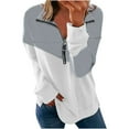 thumbnail image 2 of CEHVOM Women's Causal 1/4 Zip Pullover Long Sleeve Collar Sweatshirts Solid Activewear Running Jacket, 2 of 6