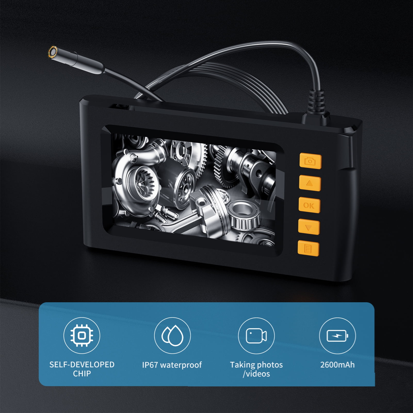 Borescope Endoscope Camera With 6LED Light 1920x1080P Borescope Tool 5.5mm IP67 Water Resistant Lens Inspection Camera For Pipeline Maintenance Car Repair