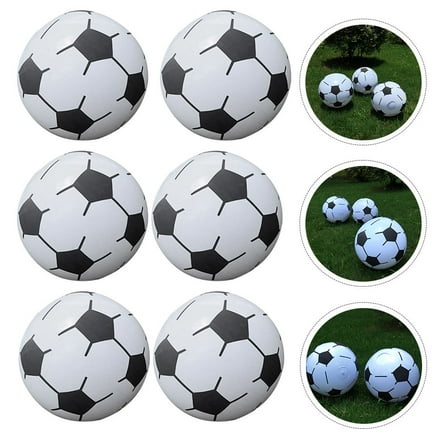 Tineasur Inflatable Soccer PVC Traditional Football Set 6 Pieces Fan Gear Outdoor Sports Toys