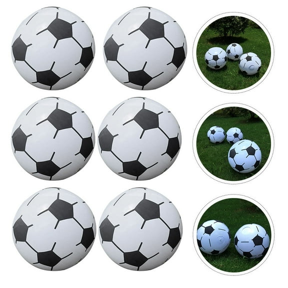 Tineasur Inflatable Soccer PVC Traditional Football Set 6 Pieces Fan Gear Outdoor Sports Toys