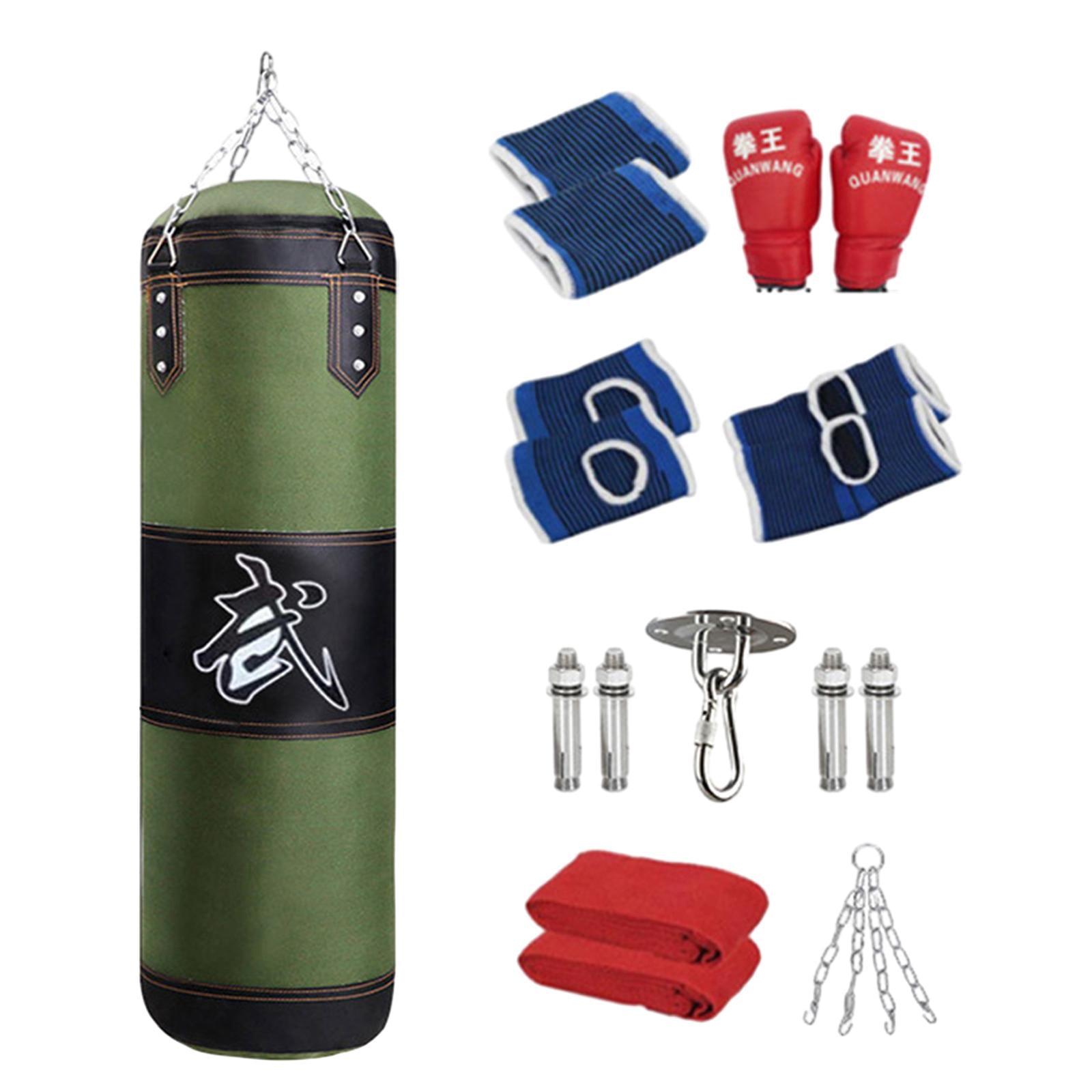 funtasica Boxing Bag Unfilled Bag Workout Fitness with Gloves PU Punching Bag Boxing Sandbag for Kids Home Gym Kickboxing Body 100cm