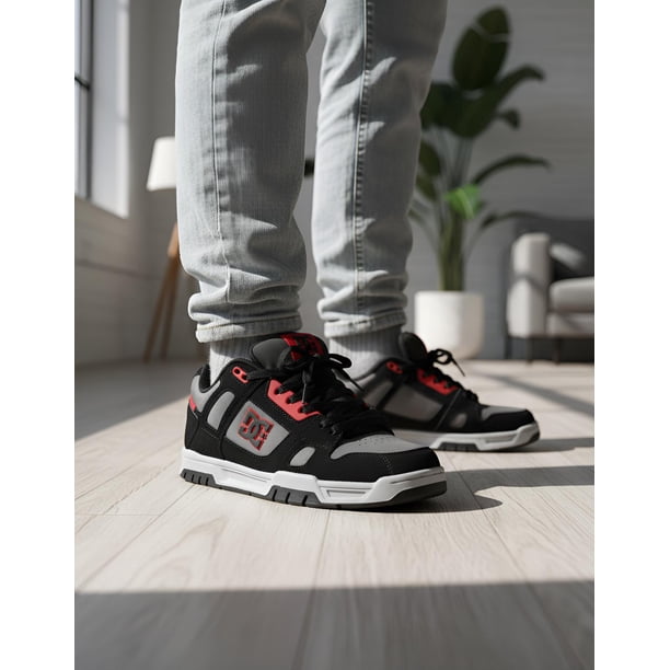 Tenis Dc Shoes Hombre Stag Negro Rojo Casual Skate negro 7 MX