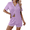 Lavender, variant on Ekouaer Pajamas for Women Set 2 Piece Soft Button Up Pjs Short Sleeve Summer Lounge Sets Comfy Sleepwear