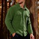 thumbnail image 1 of Ceisia Warm Fleece Mens Loose Fit Solid Color Button Down Shirt Jacket Gifts, 1 of 9