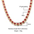 thumbnail image 2 of FEEL STYLE Male Heart-shape Cubic Zircon Tennis Chain Necklace for Men Women 13MM 24", 2 of 5